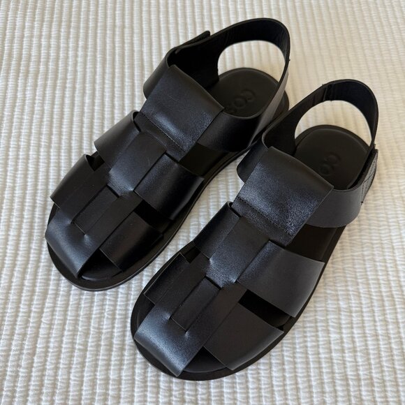 COS Black Leather Fisherman Sandals (Size 43) - Picture 1 of 5